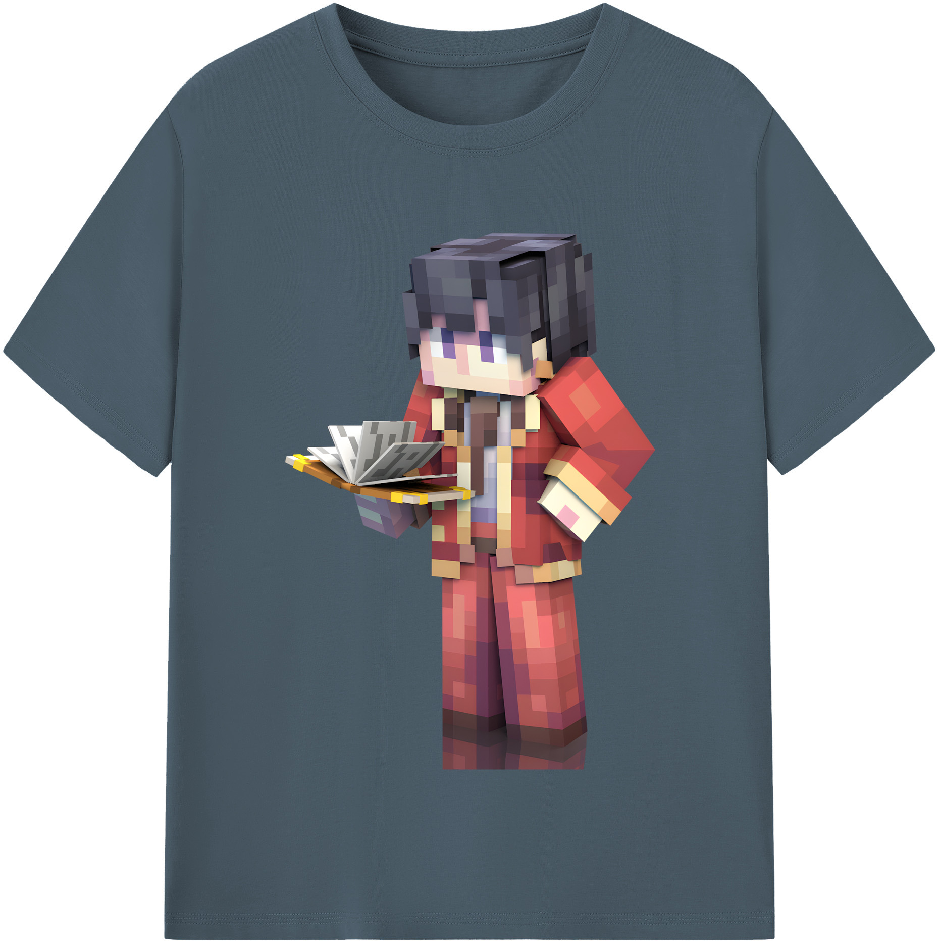 （画像用） マインクラフト ブロックの世界 Minecraft MC Block world 綿100％半袖Tシャツ（フロントプリント）